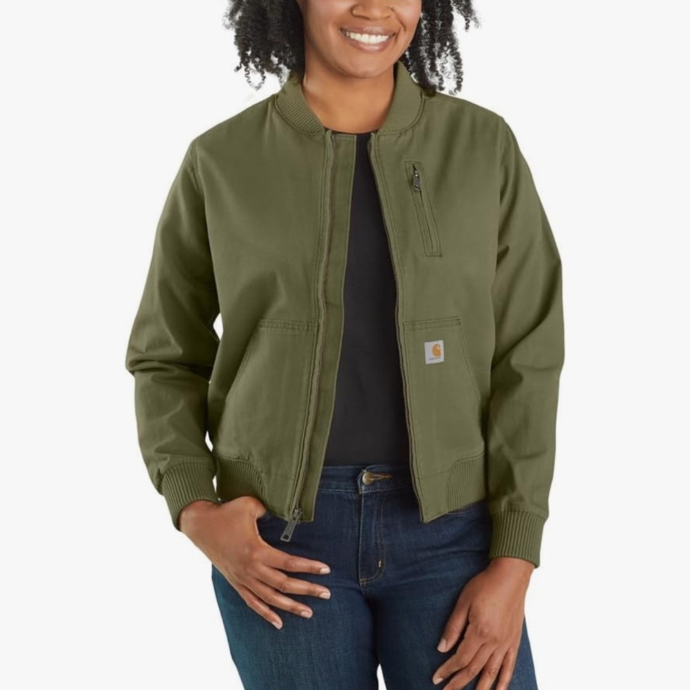 Women’s Carhartt Crawford canvas bomber jacket green M
